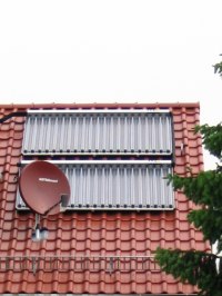 Die fertig montierte Solaranlage